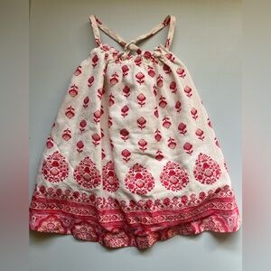 Baby Gap Cream Dress with Red Floral Accents